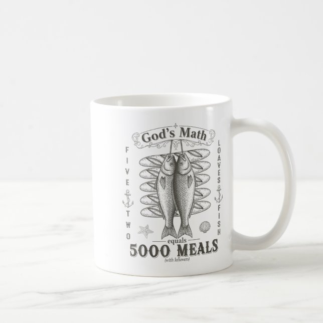 2 Fishes 5 Breads Jesus Feeds The 5000 Christian B Kaffemugg (Höger)
