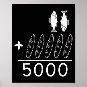 2 Fiskar 5 Bröd Jesus Mäter De 5000 Kristna B Poster