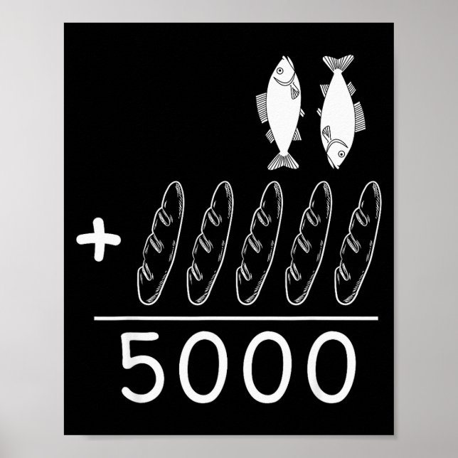 2 Fiskar 5 Bröd Jesus Mäter De 5000 Kristna B Poster (Framsidan)