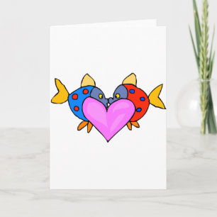 2 Fiske Kissing Helgkort