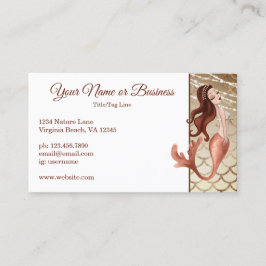 2 Fofärgad Sjöjungfru i Ro Guld Beach Visitkort