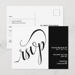 2 fönster minimalistiska svarta & vita bröllops-RS Vykort