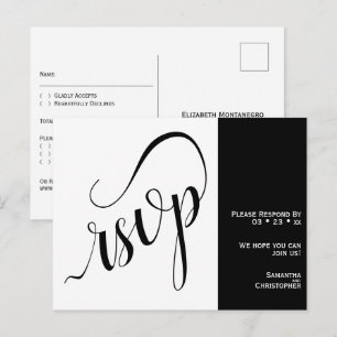 2 fönster minimalistiska svarta & vita bröllops-RS Vykort