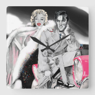 2 för vägen fyrkantig klocka