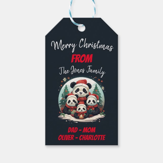 2 föräldrar 2 barn - julfamiljen presentetikett (Framsidan)