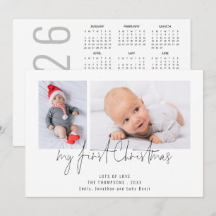 2 Foto 2026 Kalender Baby Första jul Julkort