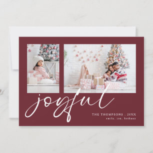 2 Foto 2026 Kalender Glatt Jul Burgundy Julkort