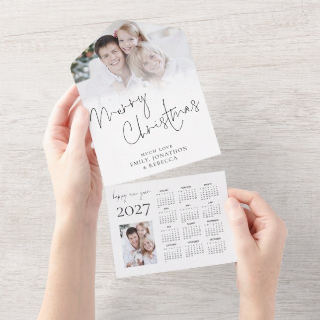 2 Foto 2027 Kalender Jul Allt i ett Kort (Avrivbar del)