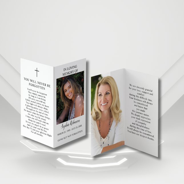 2 Foto Begravning Minnesmapp Bönkort Kort (Skapare uppladdad)