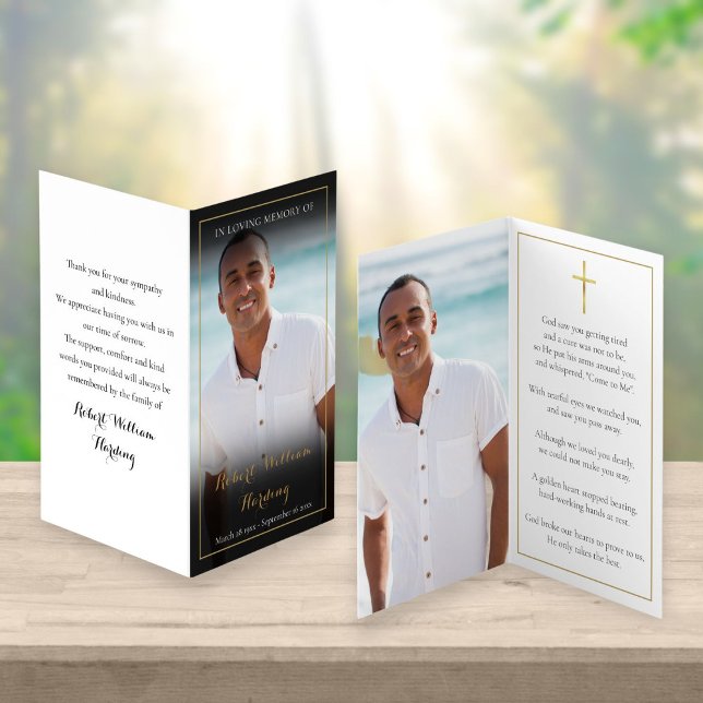 2 Foto Begravningsminnes Foldade Bönekort Visitkort (Skapare uppladdad)