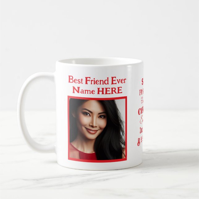2-foto Best Friend Red, Motivational Underbar Wome Kaffemugg (Vänster)