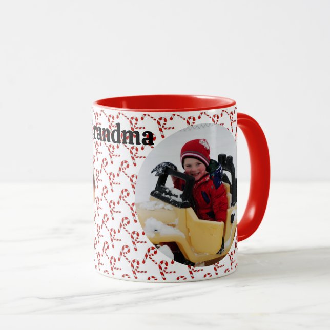 2 Foto Candy cane julkaffe Gift Mugg (Framsida höger)