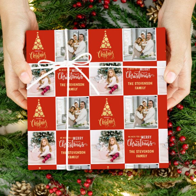 2 Foto Elegant God jul Guld Presentpapper (Skapare uppladdad)