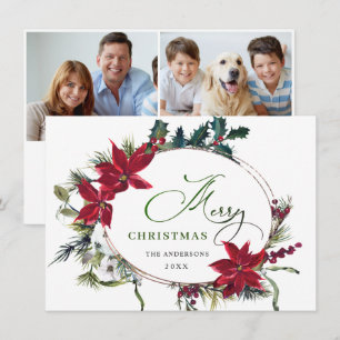 2 FOTO Elegant Poinsettia Julhälsning Julkort
