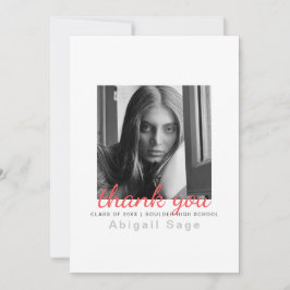 2 Foto enkelt Modern Minimalist Studenten Tack Kort