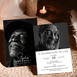 2-foto Firande av liv/Funeral/Minnesstund Inbjudningar