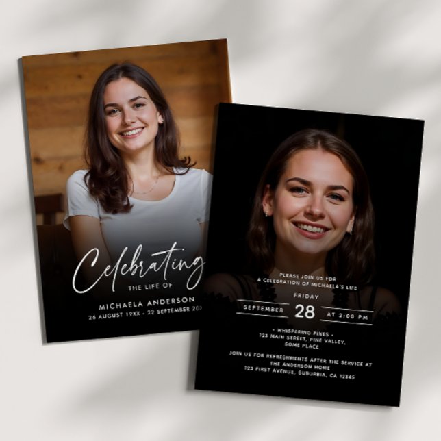 2-foto Firande i Life/Funeral/Memorial Inbjudningar (Skapare uppladdad)