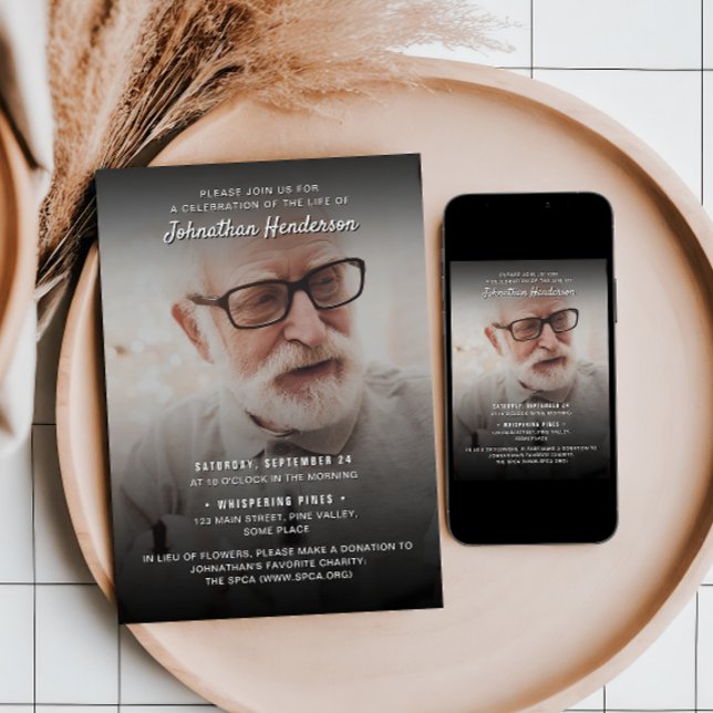 2-foto Firande i Life/Funeral/Memorial Inbjudningar (Skapare uppladdad)