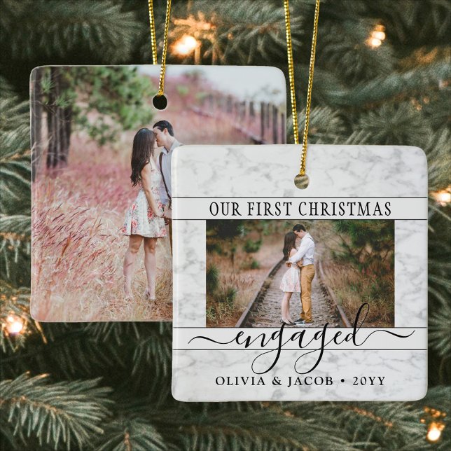 2 Foto Förlovning - första julfesten Julgransprydnad Keramik (Skapare uppladdad)