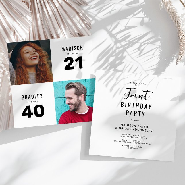 2 Foto Gemensam födelsedagsfest Inbjudningar (Skapare uppladdad)