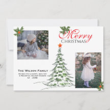 2 Foto God Jul & Gröna Grenar