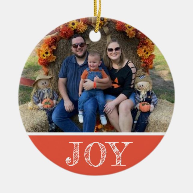 2 Foto Joy Coral Höst färger Julgransprydnad Keramik (Framsidan)