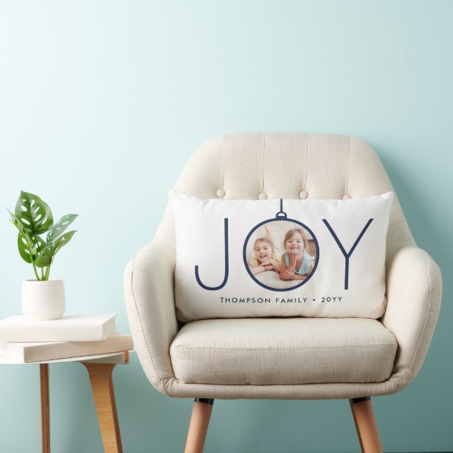 2 Foto JOY Navy Blue White Chic Modern jul Lumbarkudde (Stol)