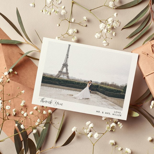 2 Foto Kalligrafi Bröllop Tacksamhetskort Inbjudningar (Skapare uppladdad)