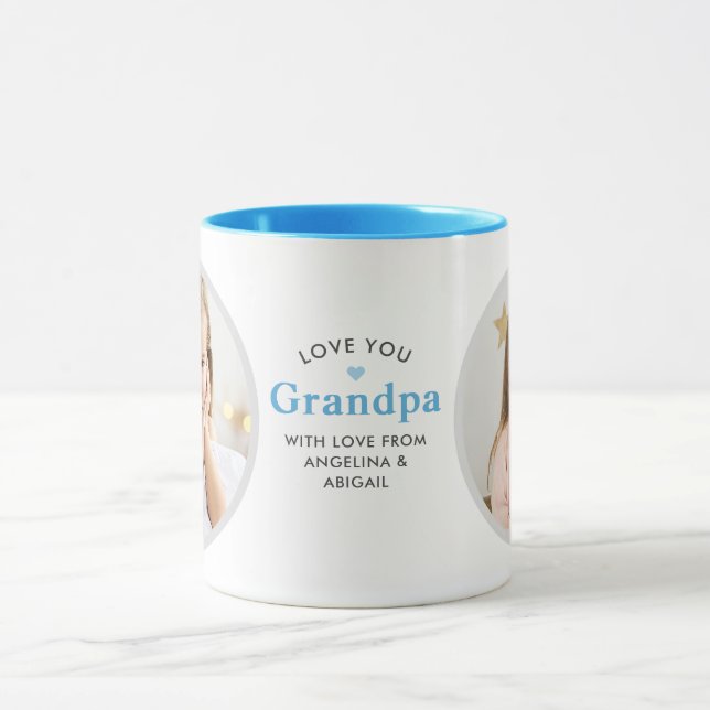 2-foto-Kärlek, farfar/annat personligt meddelande  Mugg (Center)