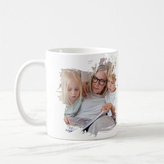 2 Foto Klotter Ram Mall Anpassad Kaffemugg (Vänster)