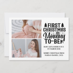 2 Foto Mamma som ska vara julafton Gravid Julkort