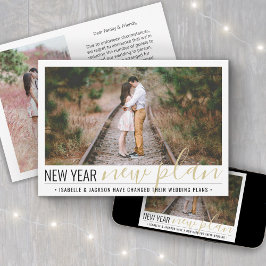 2 Foto Minskad Bröllop Nyår Förändrade Planer Julkort