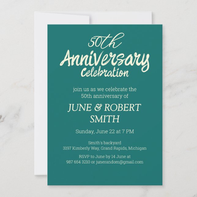 2 foto Modern 50:e bröllop-årsinbjudan Inbjudningar (Framsida)