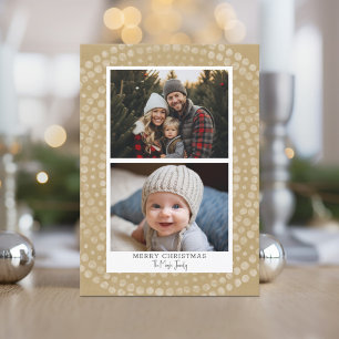 2 Foto - Modern Boho Dot Mönster God jul Julkort