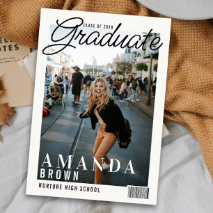 2 Foto Modern Magazine Cover Studenten 2025 Inbjudningar
