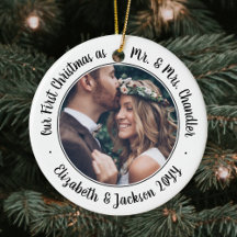 2 Foto Mr & Mrs. 1:a julskript Black White