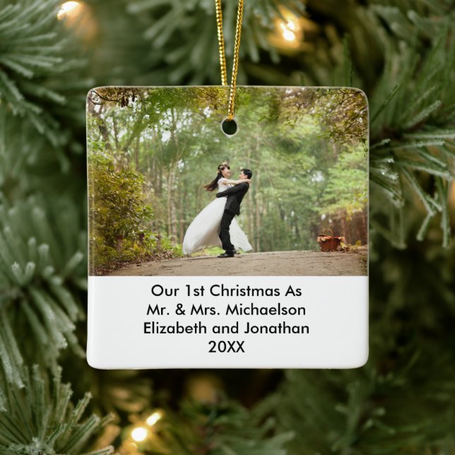 2 Foto Nyligen, första jul Julgransprydnad Keramik (Träd)