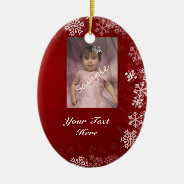 2 foto/röd & blåttsidoprydnad julgransprydnad keramik (Framsidan)