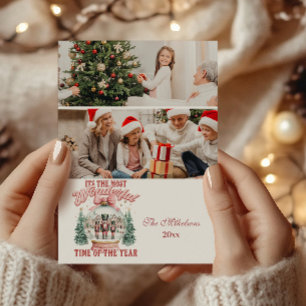 2 Foto Rosa Nutcracker jul Wonderland Glob Julkort