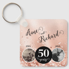 2 Foto sedan och nu ÅRSÅR Bröllop-årsdag Nyckelring