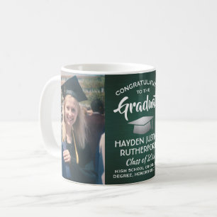 2 Foto Studenten Brushed Mörk grönt Silver Kaffemugg
