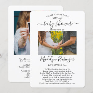 2 Foto Virtuell, långvarig Avstånd babyvisningspro Inbjudningar