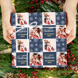 2 Fotoblå God jul Presentpapper