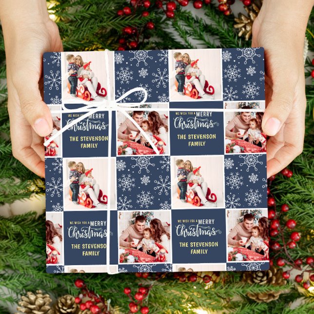 2 Fotoblå God jul Presentpapper (Skapare uppladdad)