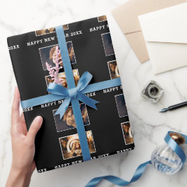 2 Fotocollage Svart Gott Nytt År Presentpapper