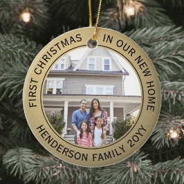 2 Fotofoton från första Julafton Nya hemmet Faux G Julgransprydnad Keramik