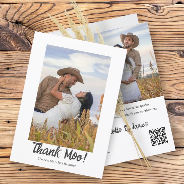 2 Fotografiets Personlig Tack för Moo Bröllop Kort (2 Photographs Personalized Thank Moo Wedding Thank You Cards from Ricaso. For fun whimsical weddings)