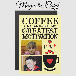 2 fotokaffe och rött kort för familjen
