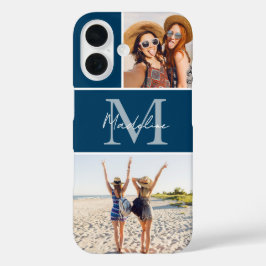 2 Fotokollage Blå Monogram