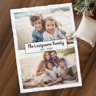 2 Fotokollage Lägg till familjens Namn och Bröllop Fleecefilt